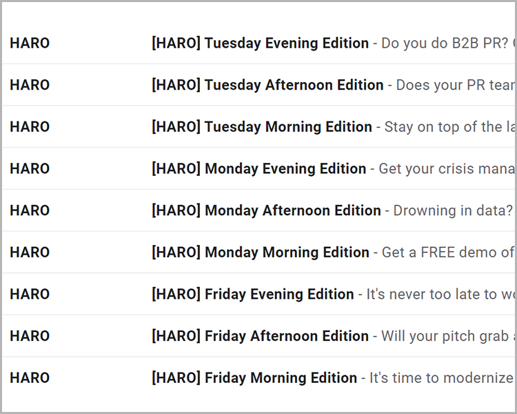 HARO Emails